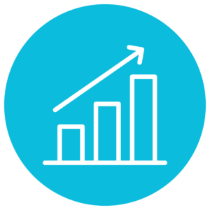 an icon of growth using a bar graph