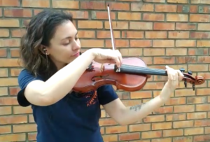 woman playing a violin