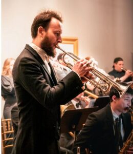 man playing trumpet